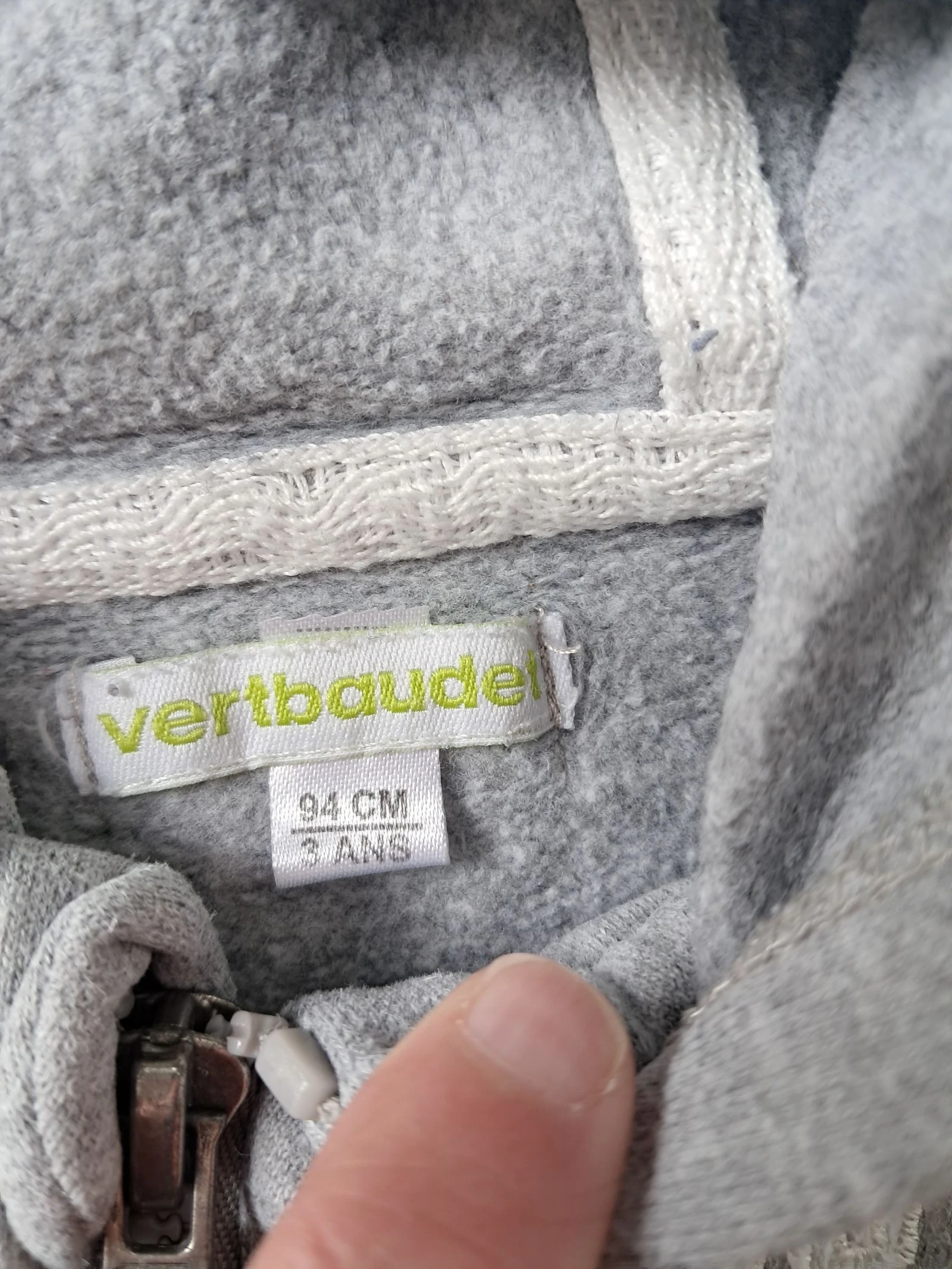 Grey hoodie sweater jacket size 3 years 94cm – photo 4